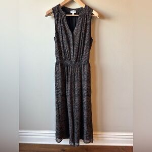 Evereve Black and Brown Leopard Print Jumpsuit